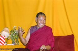 (17152_ng.TIF) Over one weekend at Barnens O on Vaddo in September of 1983, Lama Yeshe gave a meditation course which later was published in English called "Light of Dharma", translated into Swedish as "Lamas ljus". Photos by Holger Hjorth. You can read a transcript here: http://www.lamayeshe.com/index.php?sect=article&id=719