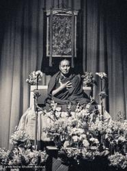 (17577_ng-3.psd) Lama giving public talk in Bendigo, Australia, 1981. Ian Green (photographer)