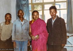 (21947_pr-3.psd) Rinchen Tashi (Lama Yeshe's youngest brother), Jampa Khedup, Lama Yeshe, unknown, Lhasa, Tibet, 1982.