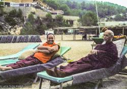 (23348_ng-3.psd) Lama Yeshe and Zong Rinpoche on vacation, Ibiza, Spain, 1978.