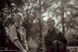 (23489_ng-3.psd) Louwrien Wijers and Lama Zopa Rinpoche, Bruchem, Netherlands, 1981. Ina Van Delden (photographer)