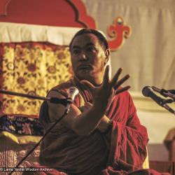 (24233_sl.tif) Lama Yeshe teaching at Institut Vajra Yogini, Marzens, France, 1982. TY (Thubten Yeshe aka Augusta Alexander) (photographer)