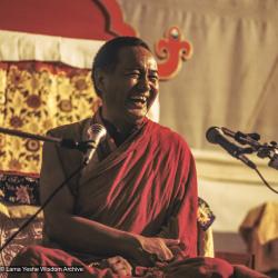 (24236_sl.tif) Lama Yeshe teaching at Institut Vajra Yogini, Marzens, France, 1982. TY (Thubten Yeshe aka Augusta Alexander) (photographer)