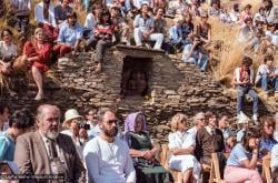 (25325_ng.TIF) The audience at the teaching of H.H. Dalai Lama. In September of 1982, H.H. Dalai Lama visited this retreat center that the lamas had just set up in Bubion, a small town near the Alpujarra mountains near Granada, Spain. At the end of His Holiness teaching he named the center O Sel Ling. Photo by Pablo Giralt de Arquer.