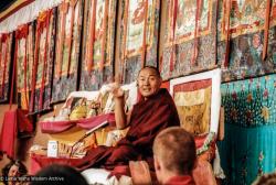 (33570_pr-3.psd) Lama Yeshe giving final teaching at Sixteenth Kopan course, Kopan Monastery, Nepal, 1983. Jeff Nye (photographer)