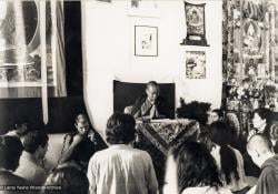 (35716_pr.jpg) Lama Yeshe teaching at Istituto Lama Tzong Khapa, Pomaia, Italy, 1980. ILTK Collection (donor)