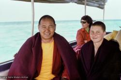 (39360_ng-3.jpg) Lama Yeshe and Yeshe Khadro (Marie Obst), Heron Island, Australia, 1977