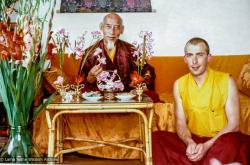 (39384_pr-3.tif) Peter Kedge with Zong Rinpoche, Istituto Lama Tzong Khapa, Italy, 1978. Peter Kedge (donor)