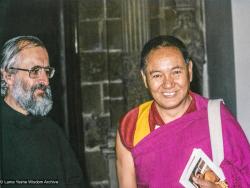 (39410_pr-3.psd) Lama Yeshe with Bernard de Give, Saint-Maximin, France, 1982. Peter Kedge (donor)