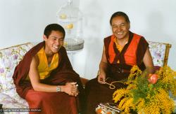 (39547_ng-3.tif) Lama Yeshe With Thubten Sherab, Istituto Lama Tzong Khapa, Pomaia, Italy, 1983.