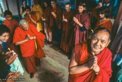 (42059_sl.psd) Lama Yeshe with students at Tushita Meditation Centre, Dharamsala, India, 1983. LYWA collection.