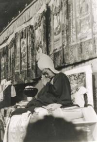 Lama Zopa Rinpoche at Kopan Monastery, 1987. (Photographer unknown)