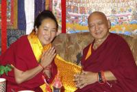 Khadro-la with Lama Zopa Rinpoche at Kopan Monastery, Nepal, 2014.