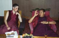 (39402_ng-3.tif) TY (Thubten Yeshe - Augusta Alexander) and Lama Yeshe  at Manjushri Institute, England, 1982.