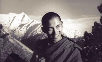 Kyabje Zopa Rinpoche at Lawudo, Solu Khumbu, Nepal, 1970. Photo possibly by Terry Clifford.